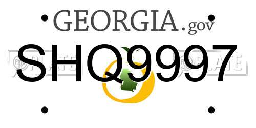 SHQ9997 Georgia License Plate