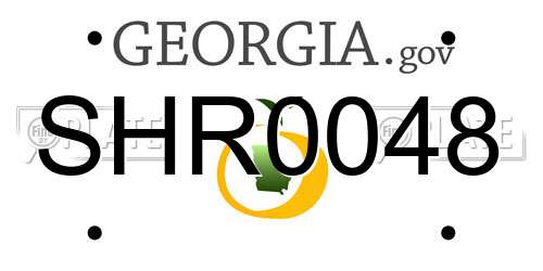 SHR0048 Georgia License Plate