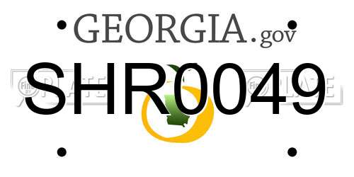 SHR0049 Georgia License Plate