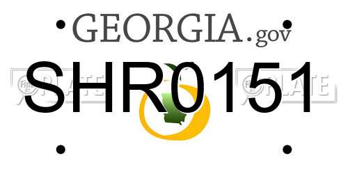 SHR0151 Georgia License Plate