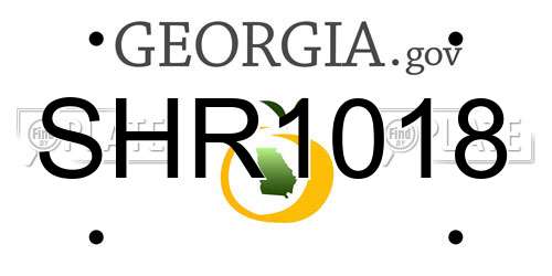 SHR1018 Georgia License Plate