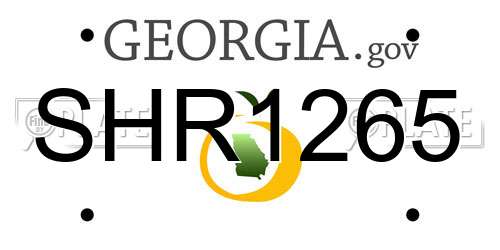 SHR1265 Georgia License Plate