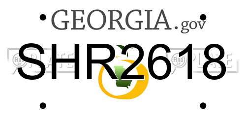 SHR2618 Georgia License Plate