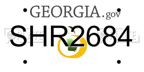 SHR2684 Georgia License Plate