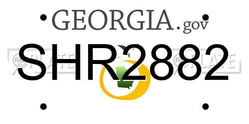 SHR2882 Georgia License Plate