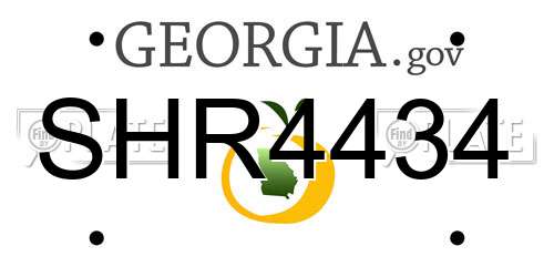 SHR4434 Georgia License Plate