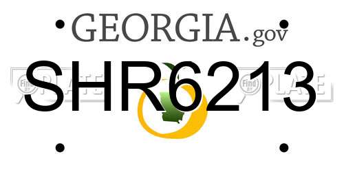 SHR6213 Georgia License Plate