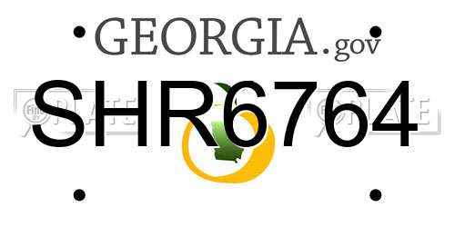 SHR6764 Georgia License Plate