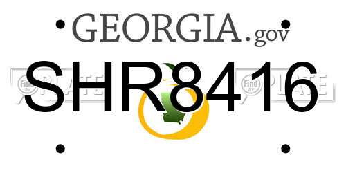 SHR8416 Georgia License Plate