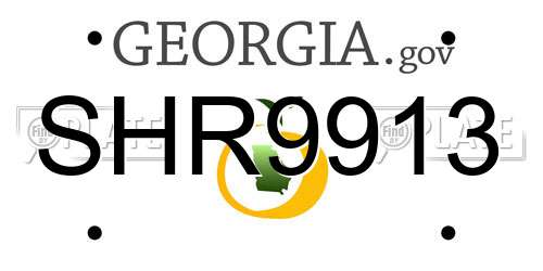 SHR9913 Georgia License Plate