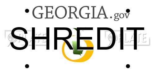 SHREDIT Georgia License Plate