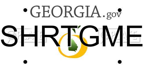 SHRTGME Georgia License Plate