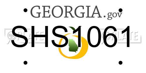 SHS1061 Georgia License Plate