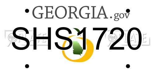 SHS1720 Georgia License Plate