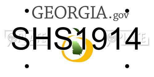 SHS1914 Georgia License Plate