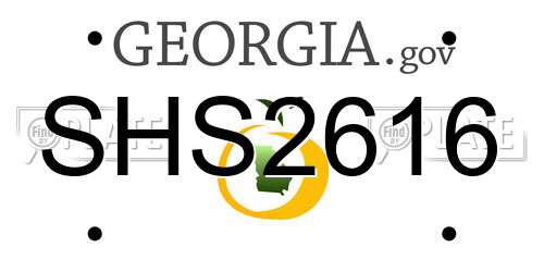SHS2616 Georgia License Plate