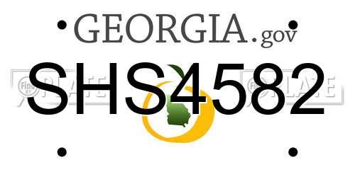 SHS4582 Georgia License Plate
