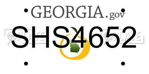 SHS4652 Georgia License Plate