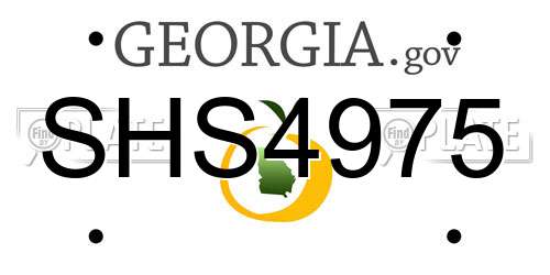 SHS4975 Georgia License Plate