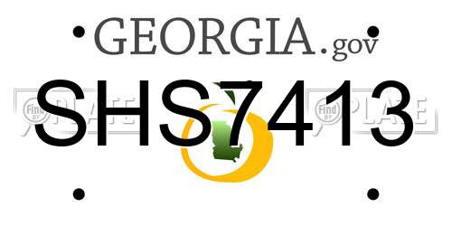 SHS7413 Georgia License Plate