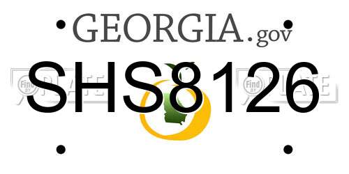 SHS8126 Georgia License Plate