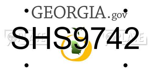 SHS9742 Georgia License Plate