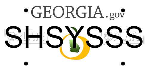 SHSYSSS Georgia License Plate