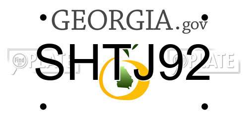 SHTJ92 Georgia License Plate