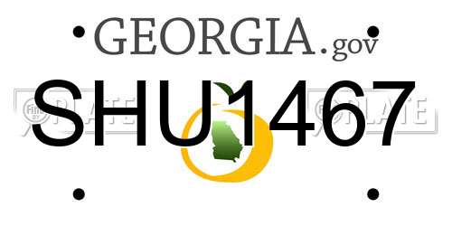 SHU1467 Georgia License Plate
