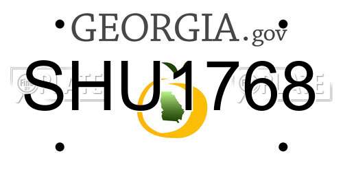 SHU1768 Georgia License Plate