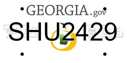 SHU2429 Georgia License Plate