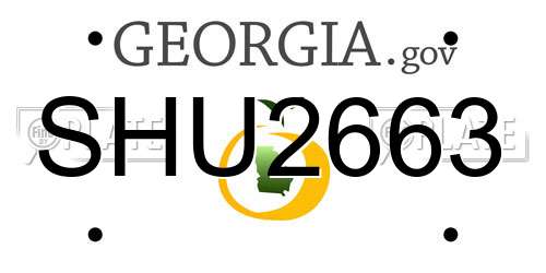 SHU2663 Georgia License Plate