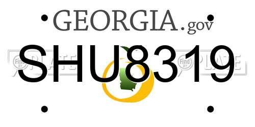 SHU8319 Georgia License Plate