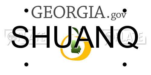 SHUANQ Georgia License Plate