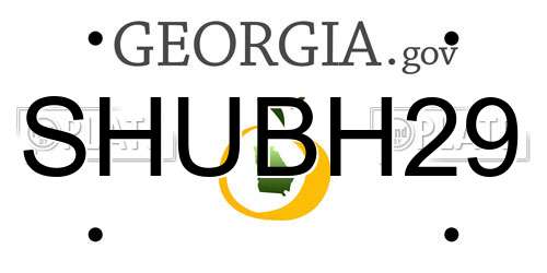 SHUBH29 Georgia License Plate