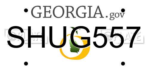 SHUG557 Georgia License Plate