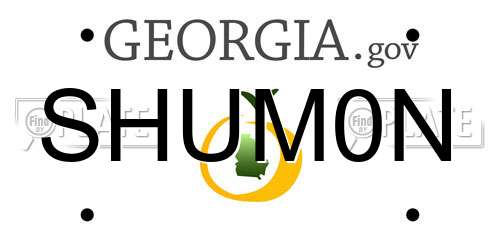 SHUM0N Georgia License Plate