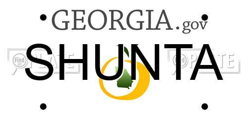 SHUNTA Georgia License Plate