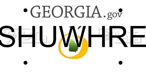 SHUWHRE Georgia License Plate