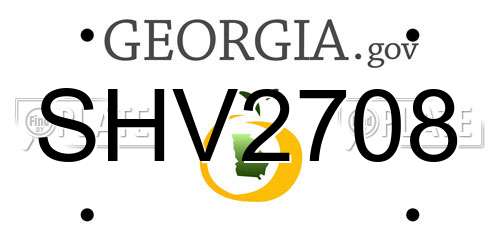 SHV2708 Georgia License Plate