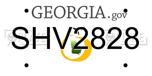 SHV2828 Georgia License Plate