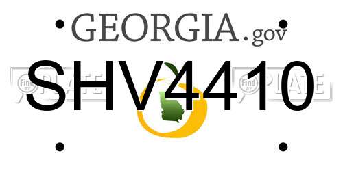 SHV4410 Georgia License Plate