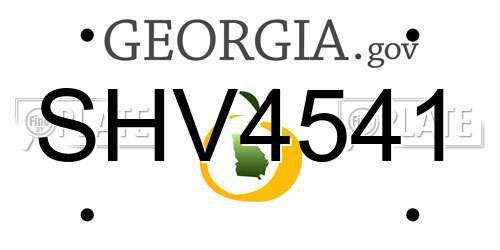 SHV4541 Georgia License Plate