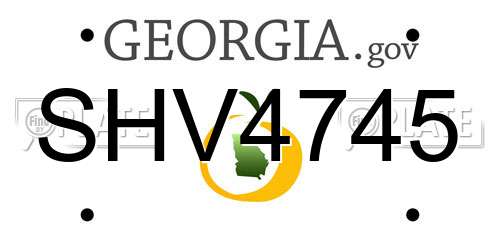SHV4745 Georgia License Plate