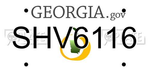 SHV6116 Georgia License Plate