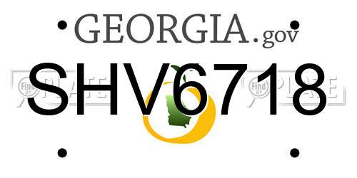 SHV6718 Georgia License Plate