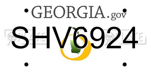 SHV6924 Georgia License Plate