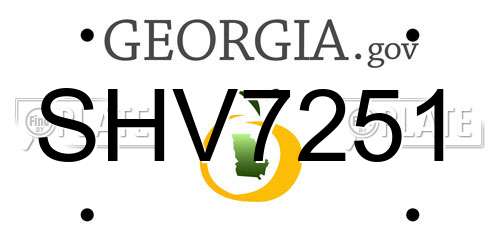 SHV7251 Georgia License Plate