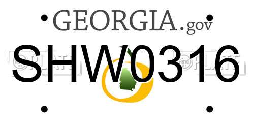 SHW0316 Georgia License Plate