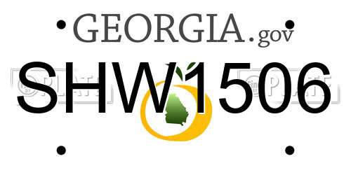SHW1506 Georgia License Plate